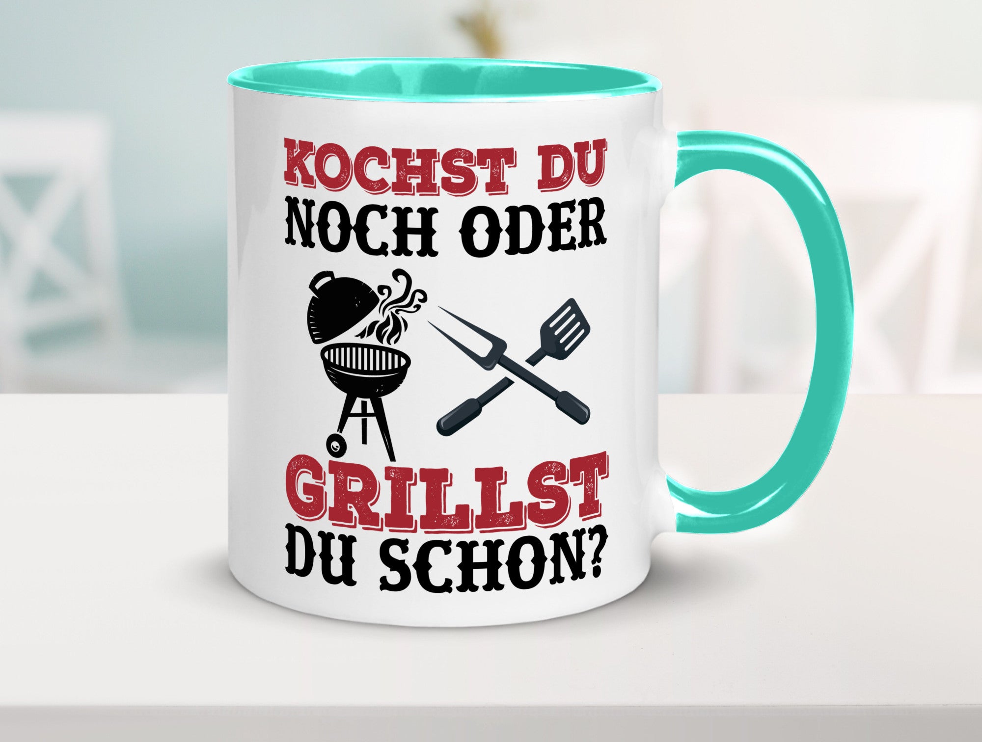 Grillst du schon? | Spruch Tasse Grillen Männer Geschenkidee Humor