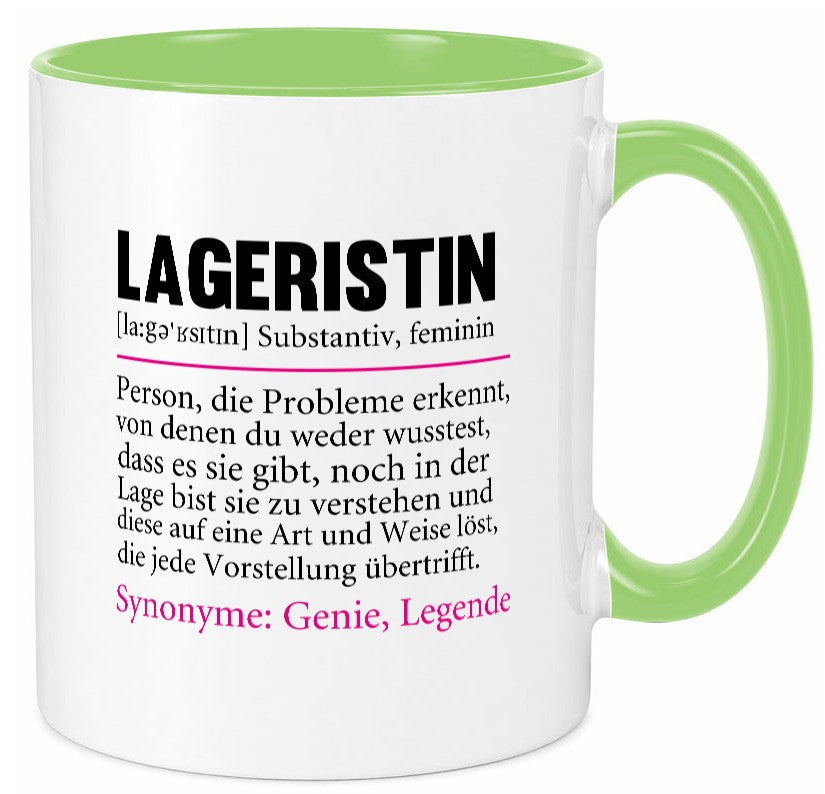 Lageristin | Spruch Beruf Lager Arbeiterin Geschenk Arbeit Kollegen Büro Tasse