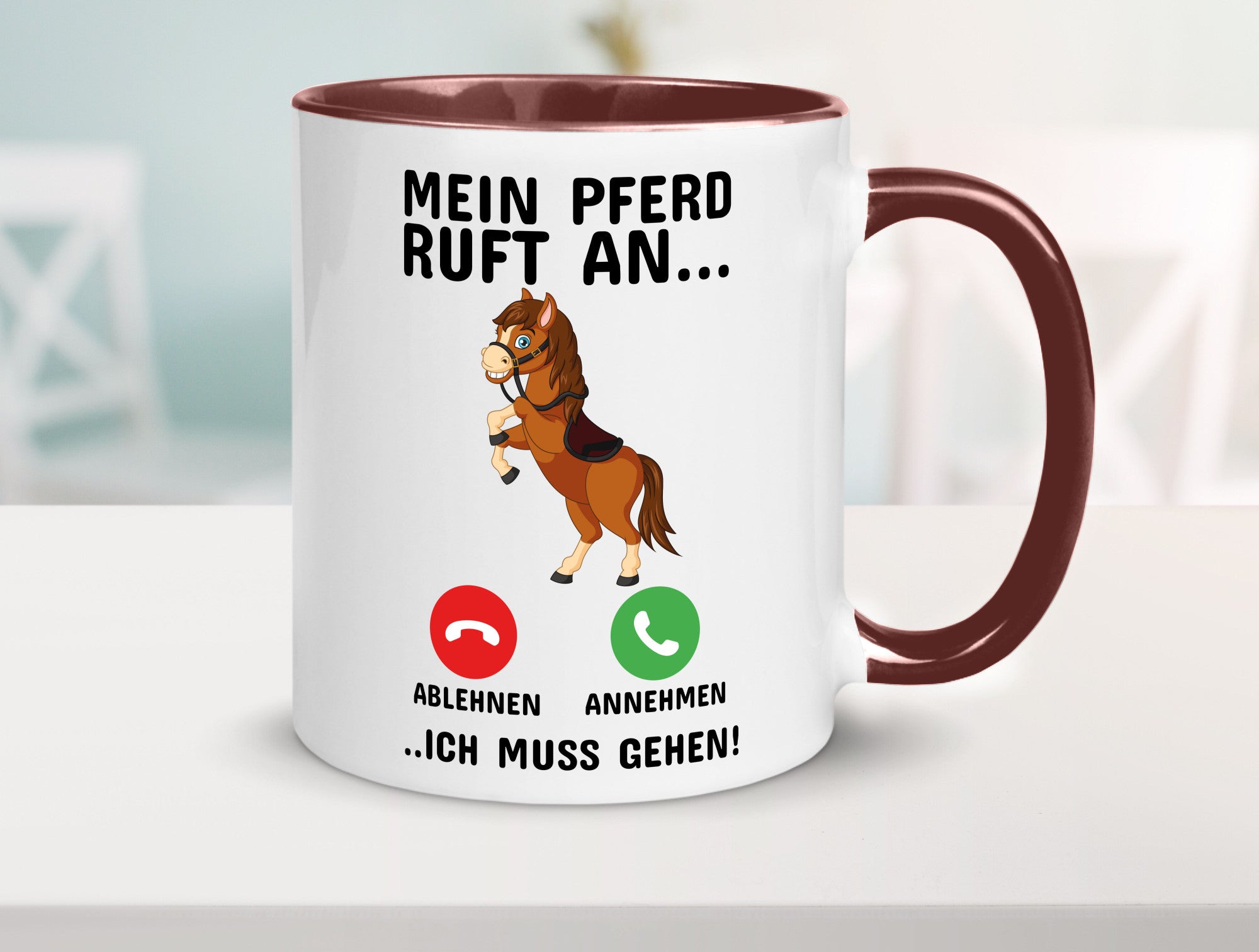 Mein Pferd ruft an Humor Geschenkidee Tasse