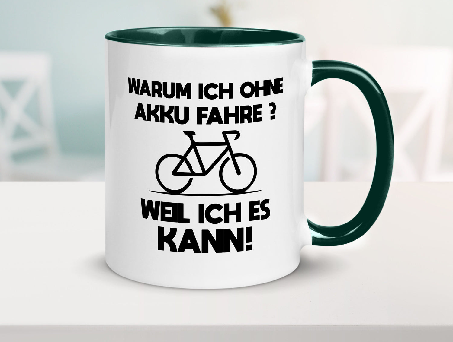 Warum ich ohne Akku fahre weil ichs kann | Radfahren Geschenk Humor