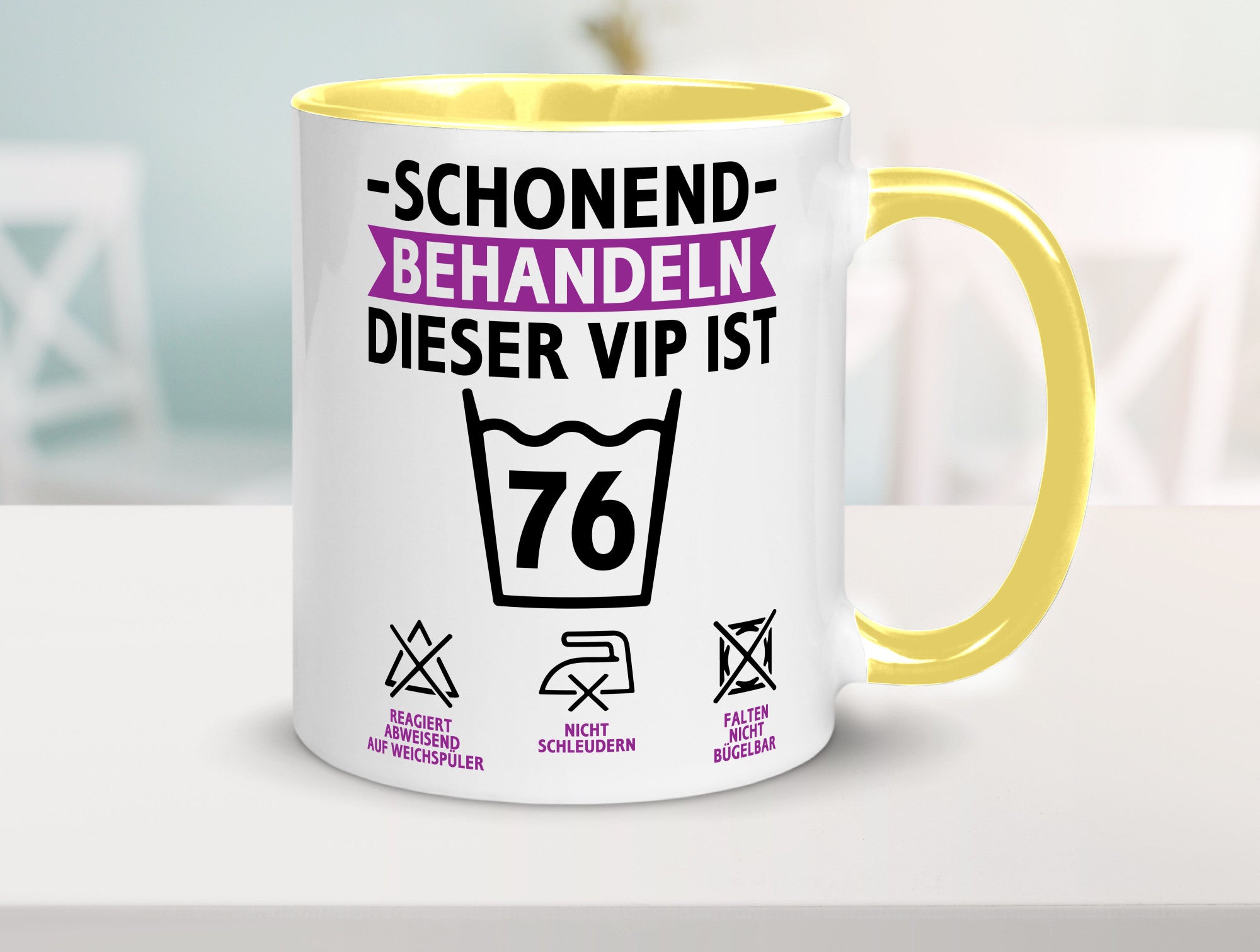 76 Geburtstag | schonend behandeln Jahre v2 Humor Geschenkidee Tasse