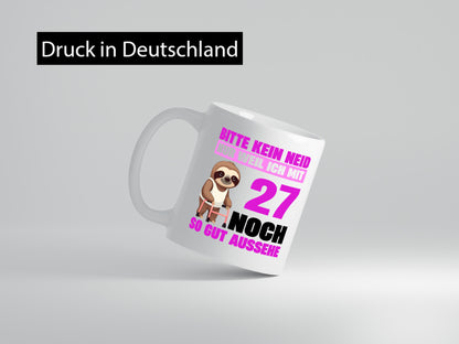 27. Geburtstag | Bitte kein neid Faultier 27 Jahre Geschenk Geschenkidee