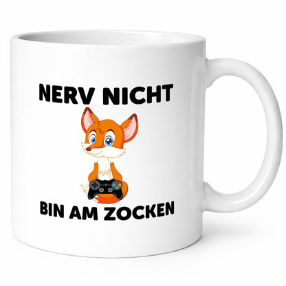 Bin am Zocken | Gaming Gamer Fuchs Nerv nicht Geschenkidee Humor Tasse