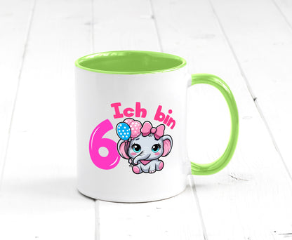 6. Geburtstag | 6 Jahre Elefant Mädchen Humor Geschenkidee Tasse