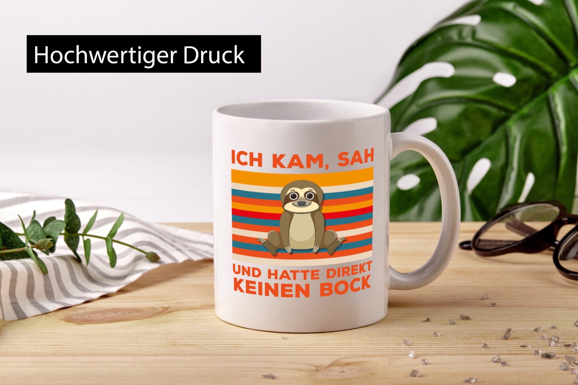 Keinen Bock | Morgenmuffel Spruch Faultier Statement Geschenkidee Tierliebhaber