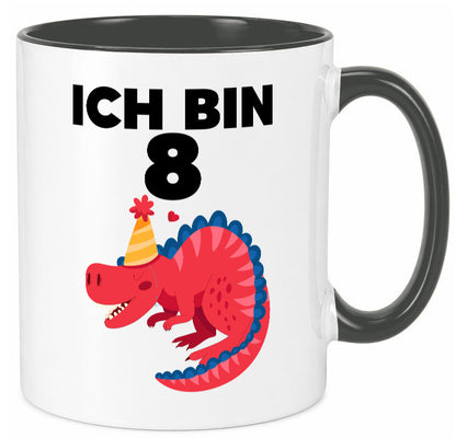 8. Geburtstag | Dino Dinosaurier 8 Jahre lustig Geschenkidee Geschenk Tasse