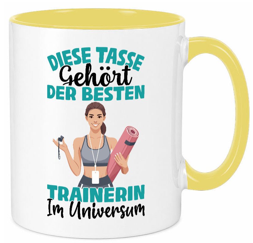 Im Universum: Trainerin | Sportverein Humor lustig Geschenkidee Geschenk Tasse