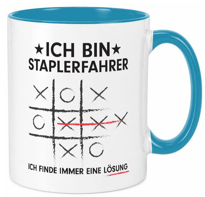 Löse Probleme: Staplerfahrer | Gabelstapler Fahrer v3 Humor Geschenkidee Tasse