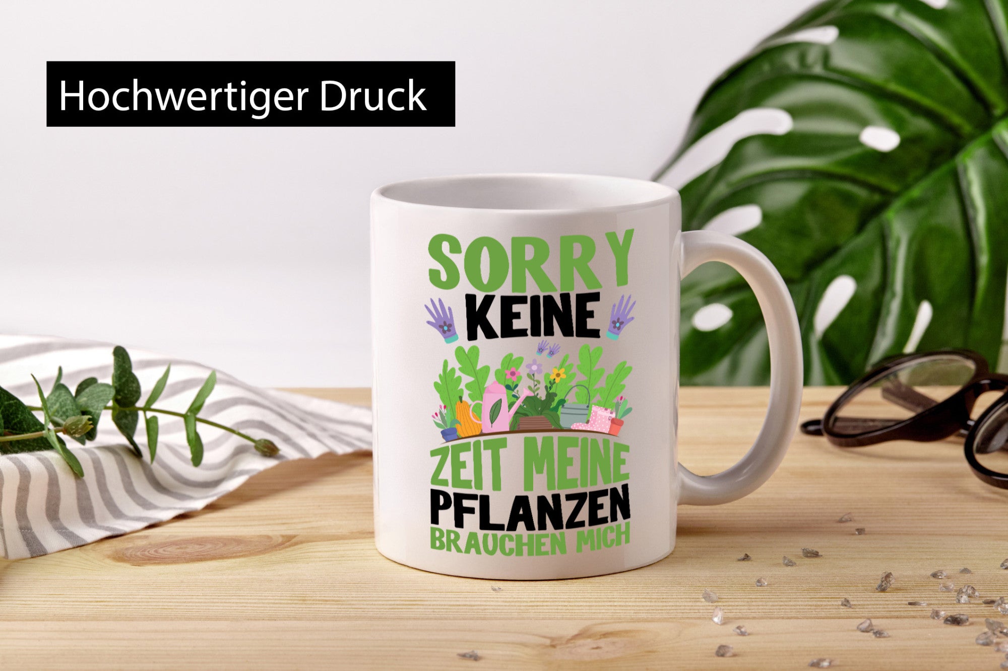 Meine Pflanzen brauchen mich Geschenk Humor Geschenkidee lustiger Spruch Tasse