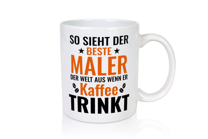 Kaffee trinkt: Maler | Malerei lustiger Spruch Geschenk Humor Geschenkidee Tasse