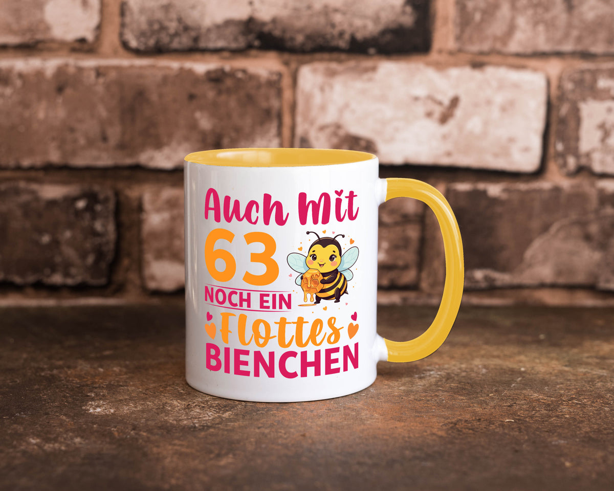 63. Geburtstag | Flottes Bienchen 63 Jahre lustiger Spruch Geschenk Tasse