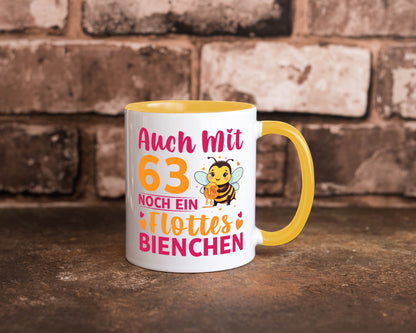 63. Geburtstag | Flottes Bienchen 63 Jahre lustiger Spruch Geschenk Tasse