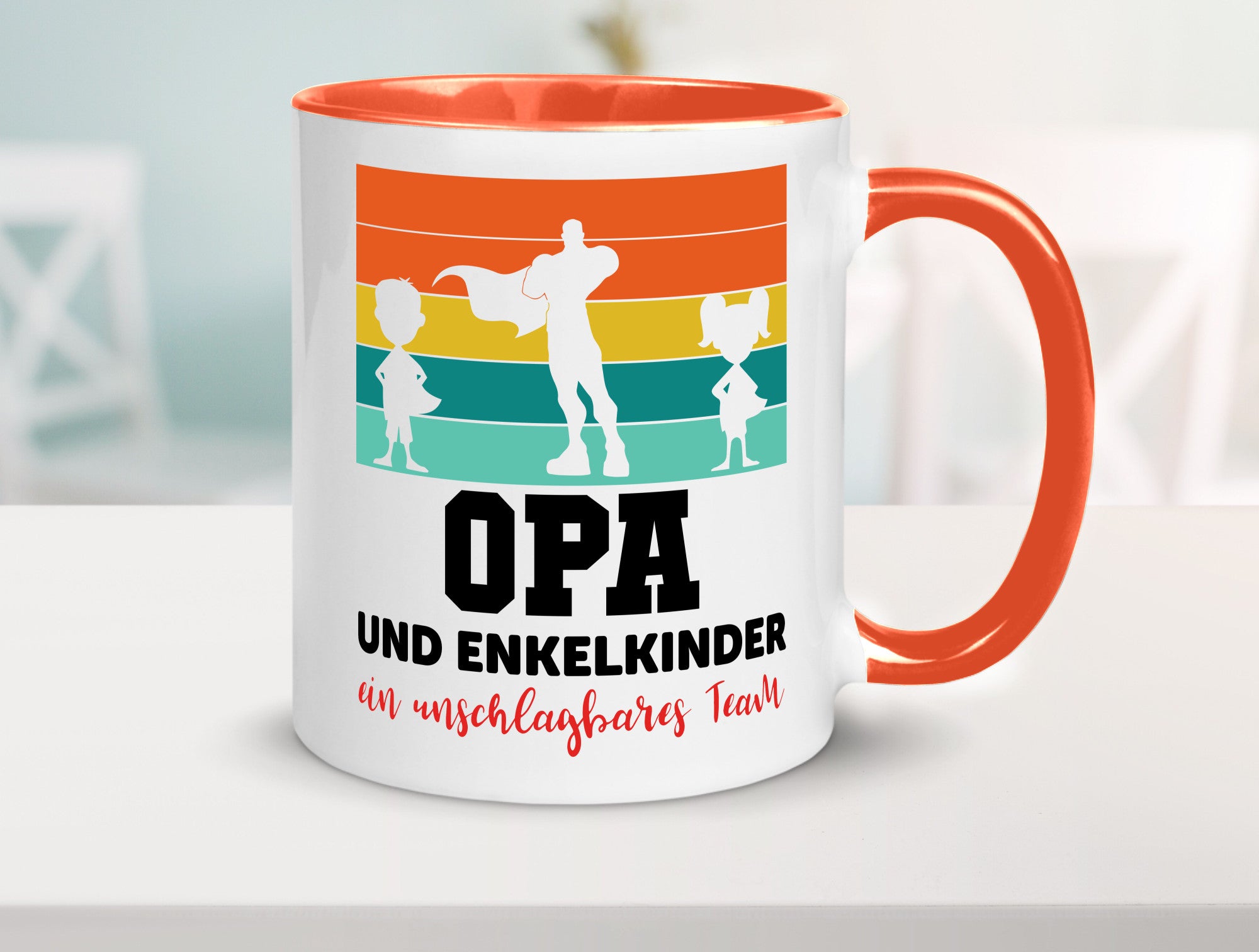 Opa und Enkelkinder ein unschlagbares Team Geschenkidee Familie Humor Tasse