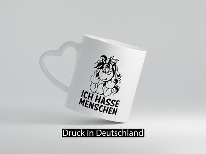 Ich hasse Menschen | Einhorn Stinkefinger lustig Humor Geschenkidee Geschenk