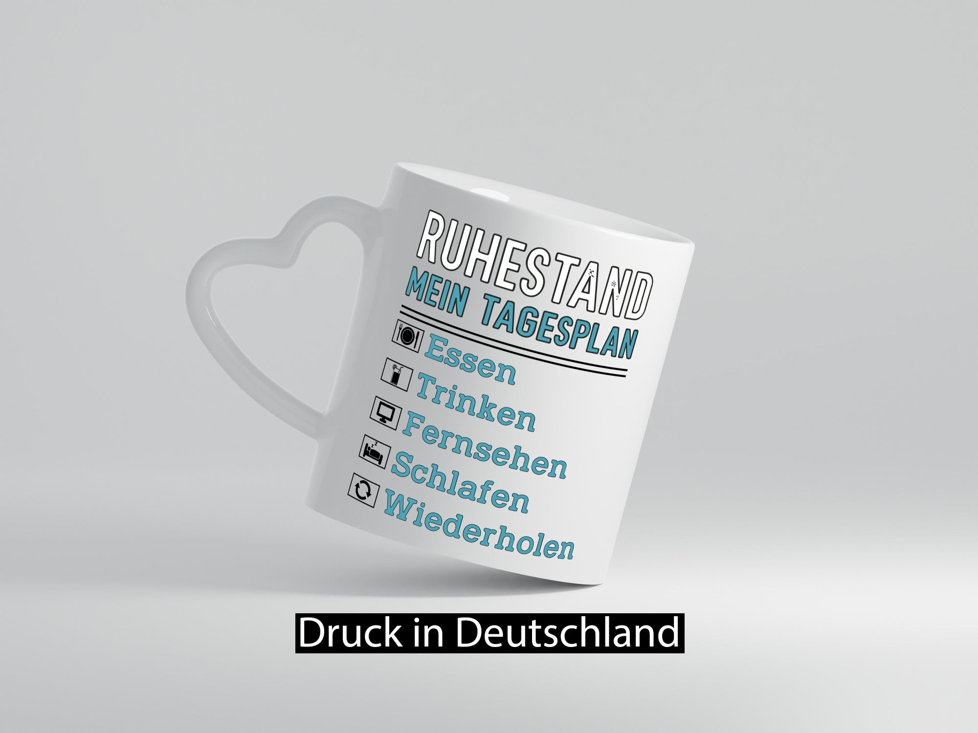 Ruhestand Tagesplan | Rentner Chillen v2 lustiger Spruch Geschenk Jubiläum Tasse