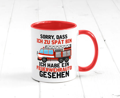 Ich hab ein feuerwehrauto gesehen | lustig Humor Geschenkidee Geschenk Tasse