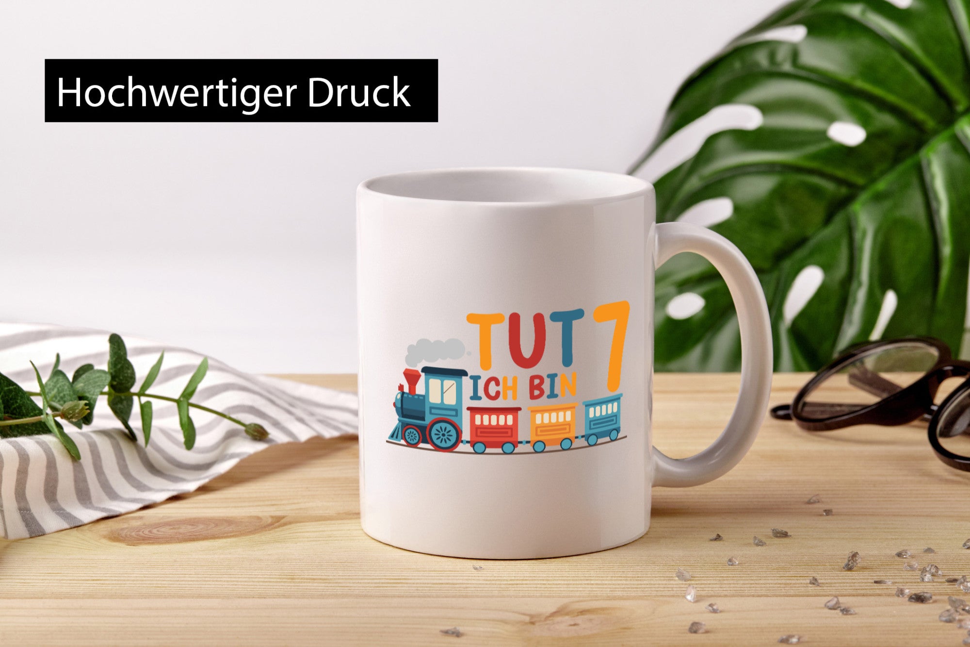 7. Geburtstag | 7 Jahre Eisenbahn Zug Junge Humor Geschenkidee Tasse
