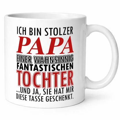 Stolzer Vater v2 lustiger Spruch Geschenk Familie Geschenkidee Tasse