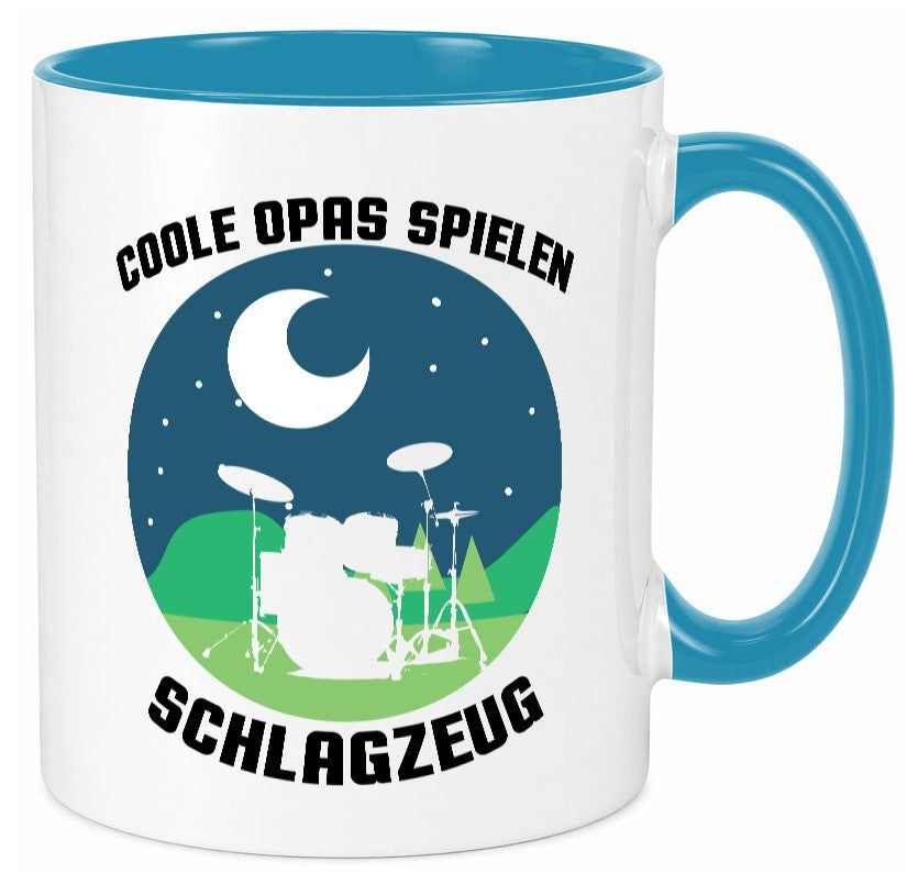 Coole Opas spielen Schlagzeug | Mond lustig Familie Geschenkidee Geschenk Tasse