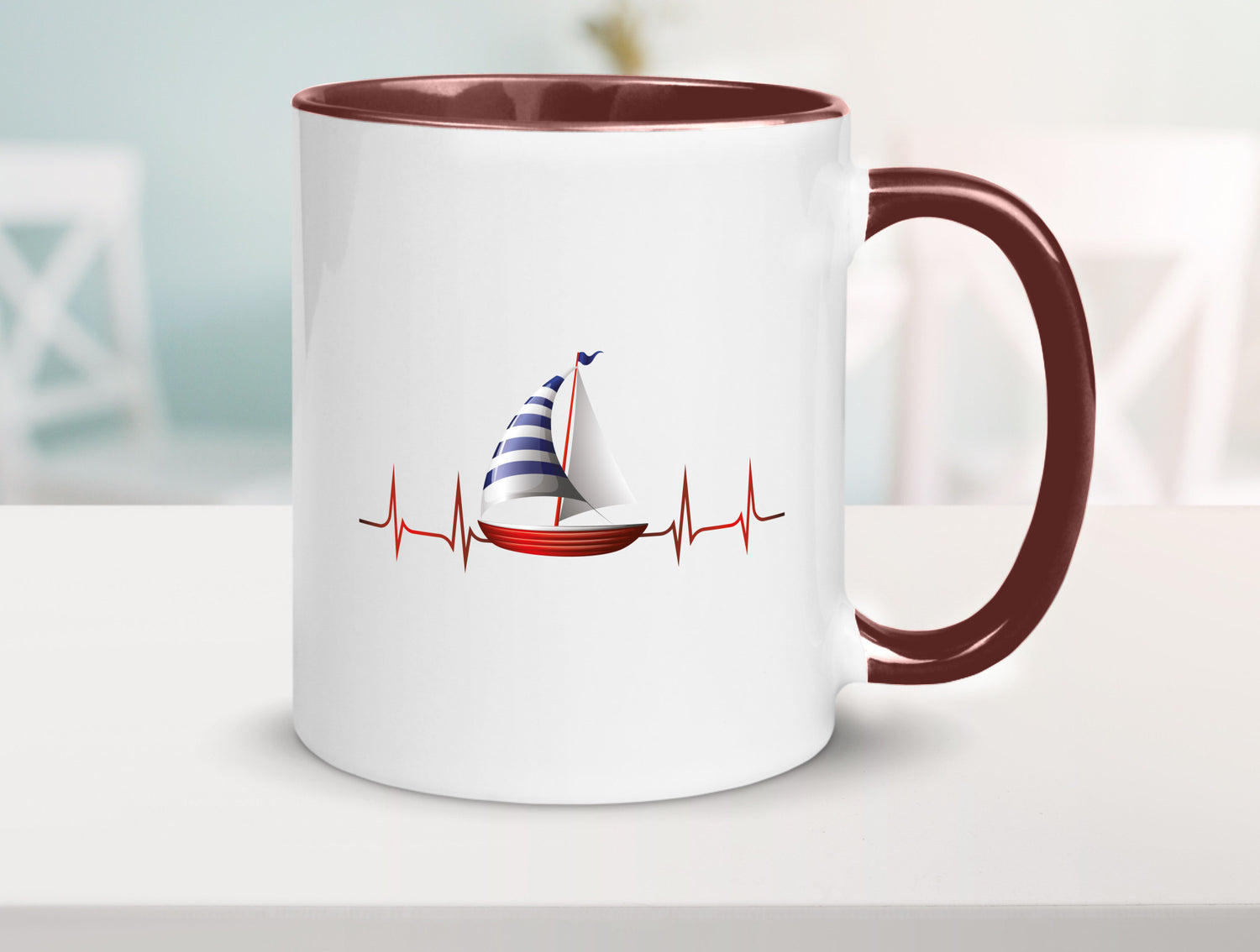 Segelboot Herzschlag | Segler segeln Boot Kapitän Geschenk Humor Geschenkidee