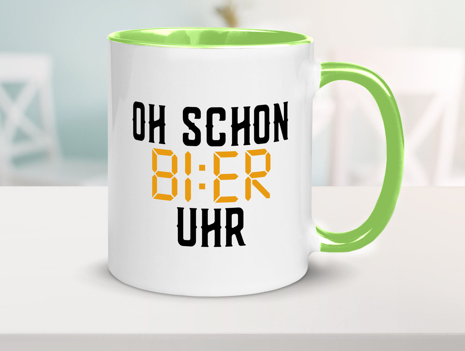 Oh schon Bier Uhr | Biertrinker Party Feiern Pils Humor Geschenkidee Tasse