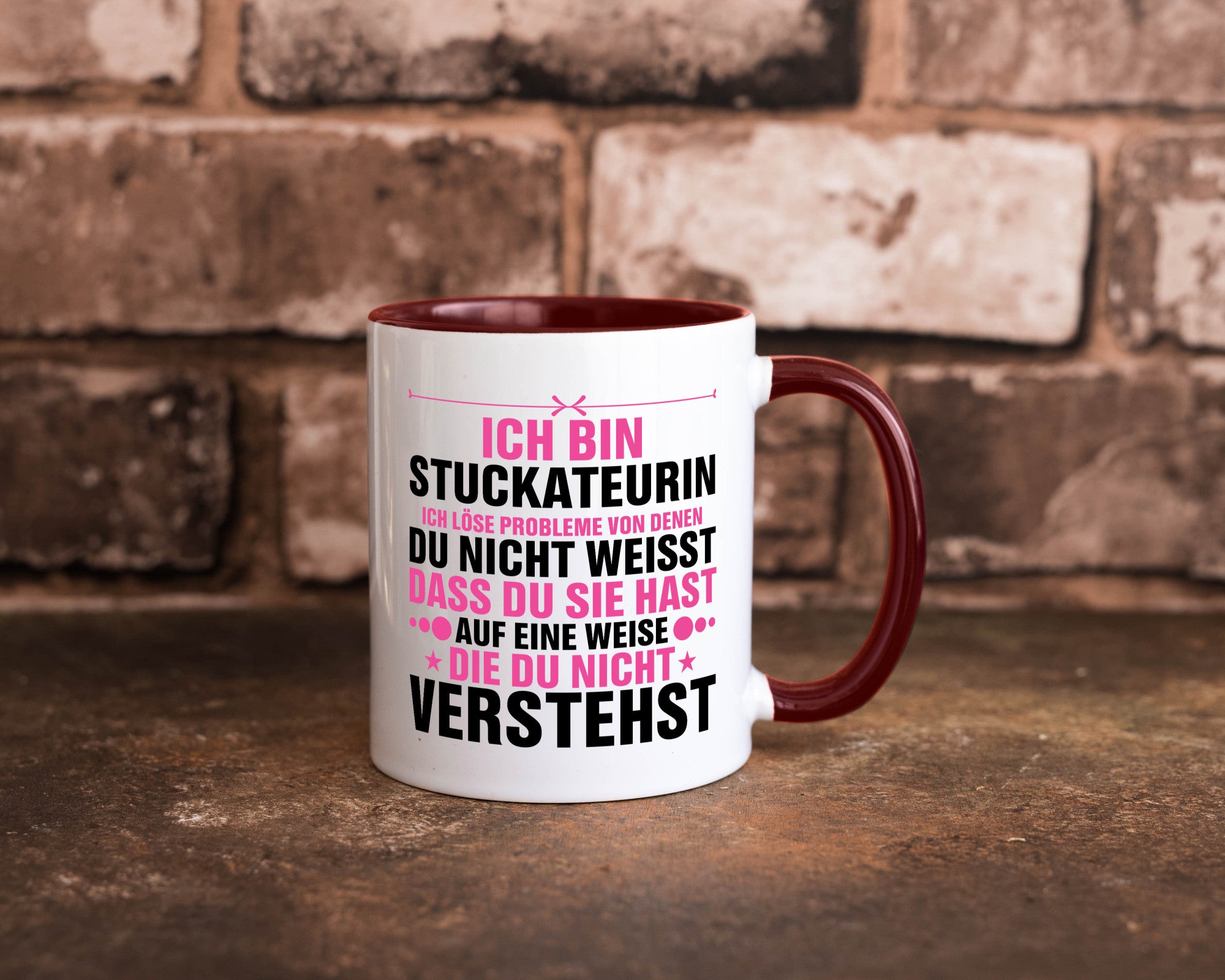 Löse Probleme: Stuckateurin | Innenausbau Humor Geschenkidee Tasse