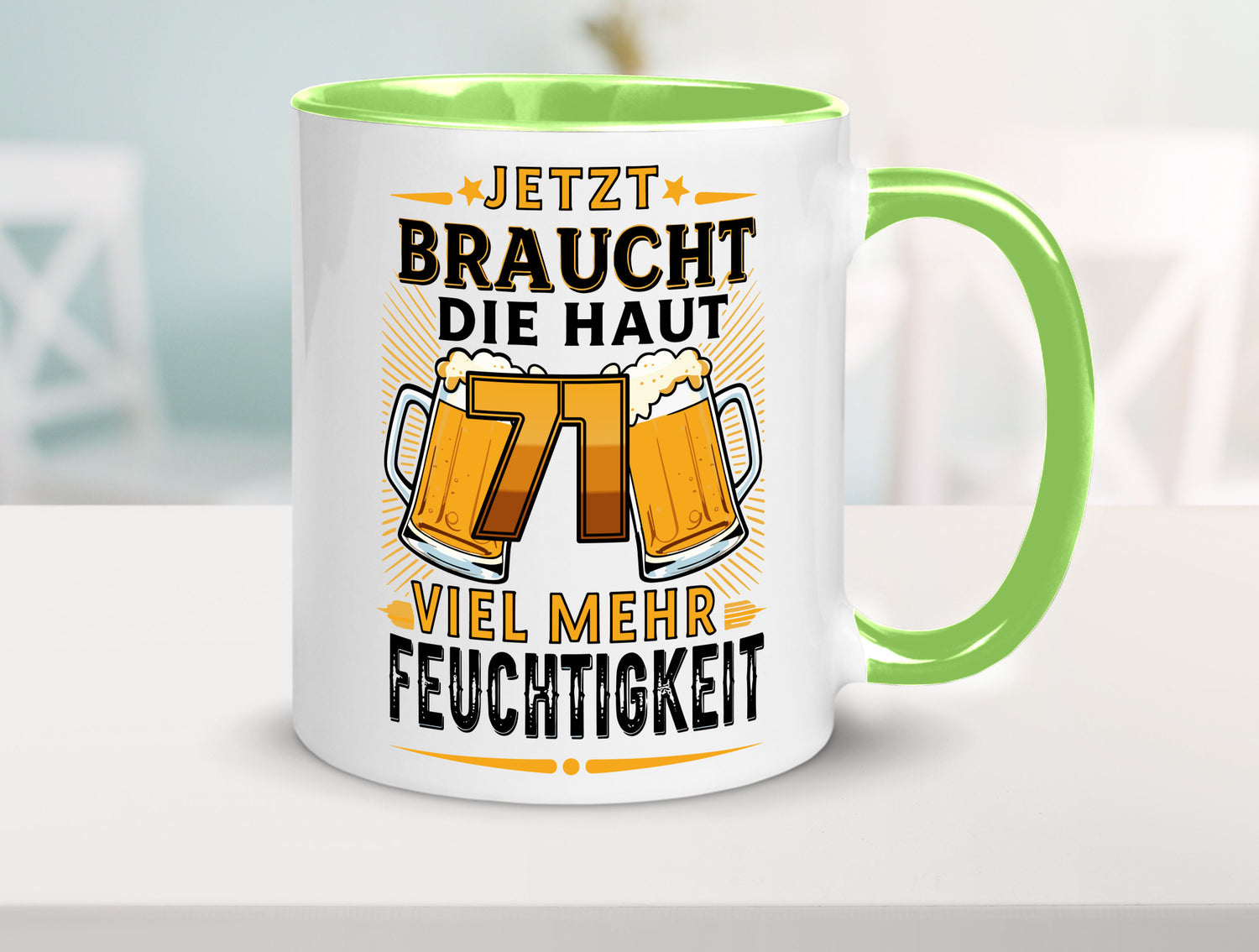 71 braucht die haut mehr Feuchtigkeit | 71. Geburtstag Geschenkidee Humor Tasse