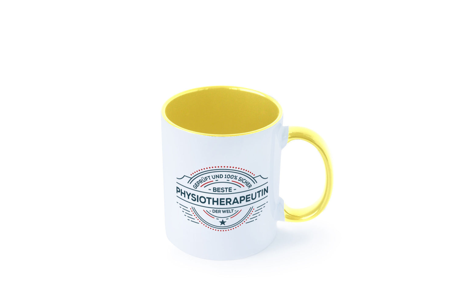 Geprüft und sicher: Physiotherapeutin Humor Geschenkidee Tasse