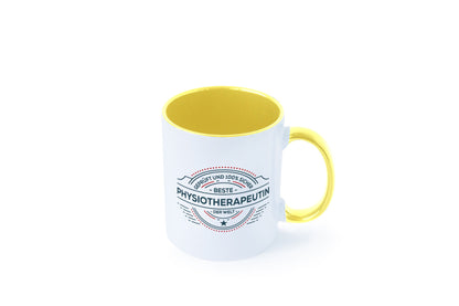 Geprüft und sicher: Physiotherapeutin Humor Geschenkidee Tasse
