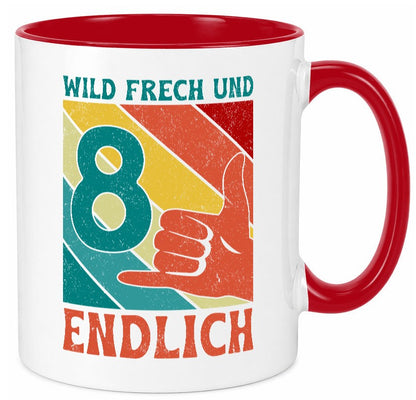 8. Geburtstag | 8 Jahre Wild und Frech Humor Geschenkidee Tasse