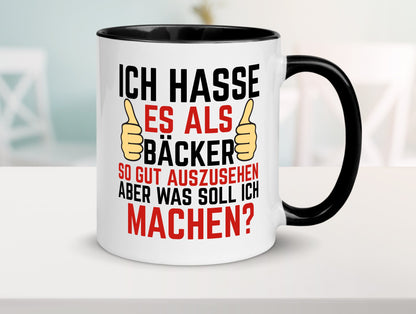 Als Bäcker so gut auszusehen | Bäckerrei Geschenk Humor Geschenkidee lustiger Tasse