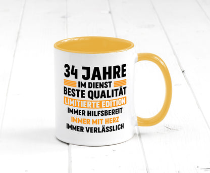 34 Jahre im Dienst | Jubiläum Arbeit v2 Humor Kollegen Büro Geschenkidee Tasse