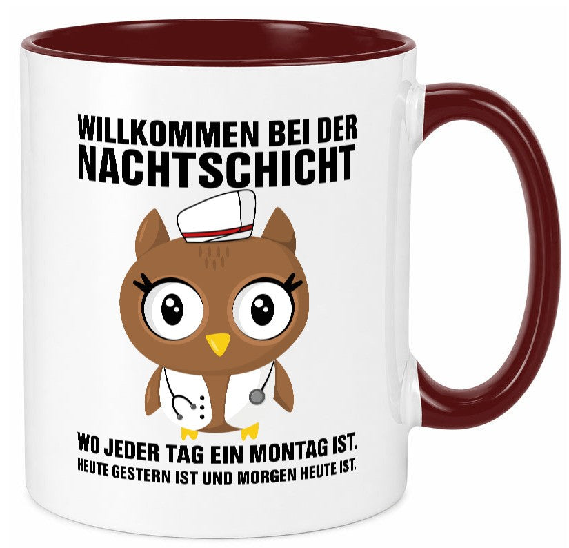 Nachtschicht | müde Eule Sanitäter Krankenschwester Humor Geschenkidee Tasse