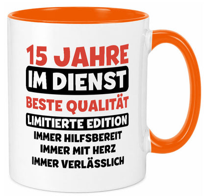 15 Jahre im Dienst | Jubiläum Arbeit v3 lustig Kollegen Büro Geschenk Tasse