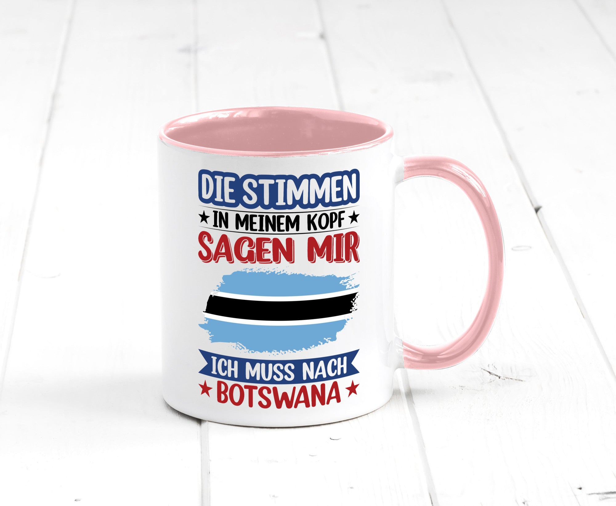 Botswana | Urlaub Stimmen in meinem Kopf Traumland Geschenkidee Humor Tasse
