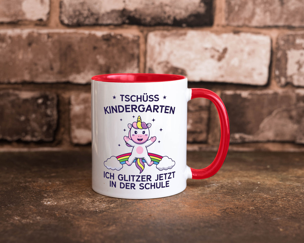 Kindergarten, jetzt Schule | Einhorn Geschenk Humor Geschenkidee lustiger Tasse