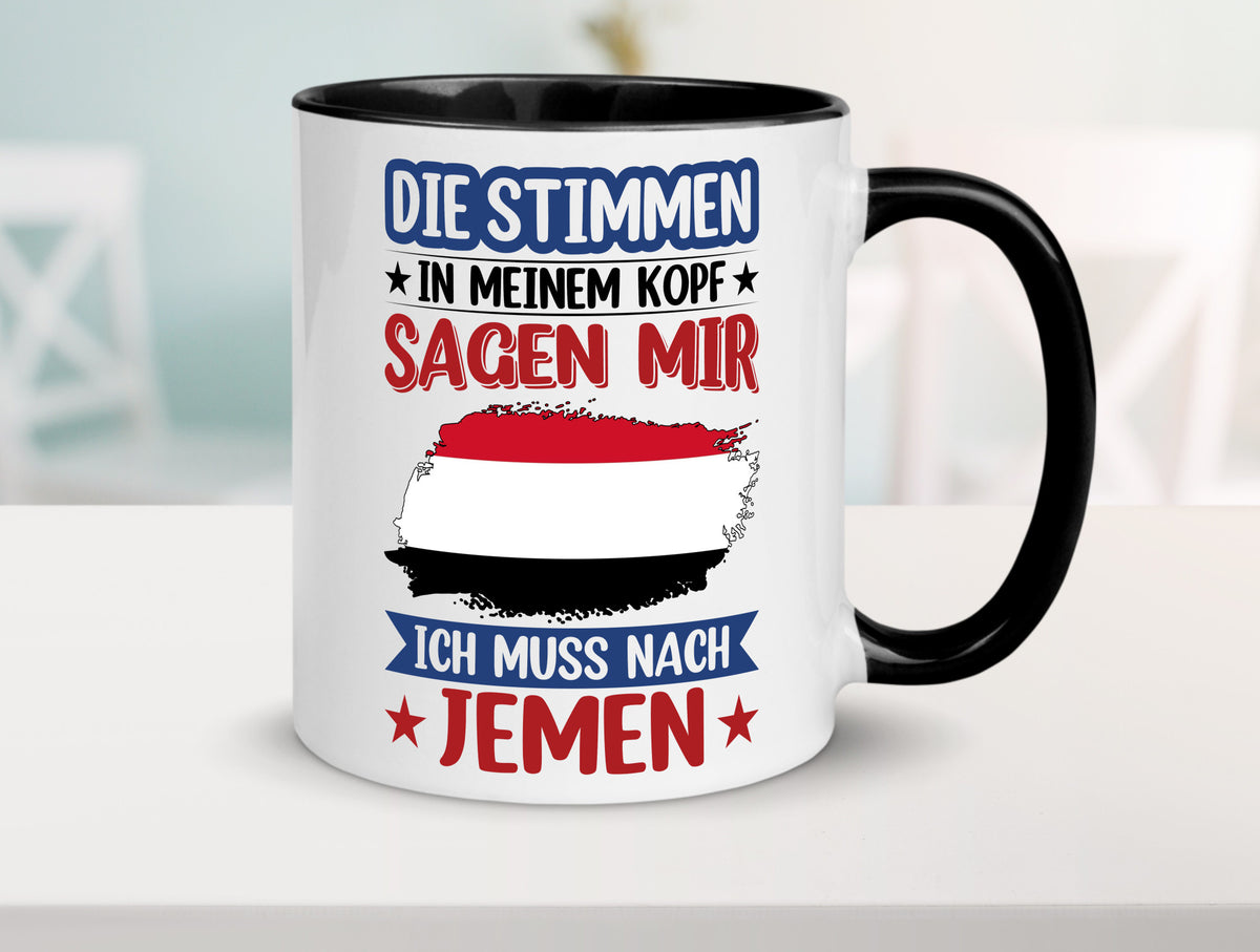 Jemen | Urlaub Stimmen in meinem Kopf Traumland Geschenk Humor Geschenkidee Tasse
