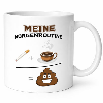 Meine Morgenroutine Geschenkidee Humor Tasse