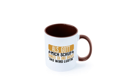 Als Gott mich Schuf Grinste er lustiger Spruch Geschenk Humor Geschenkidee Tasse
