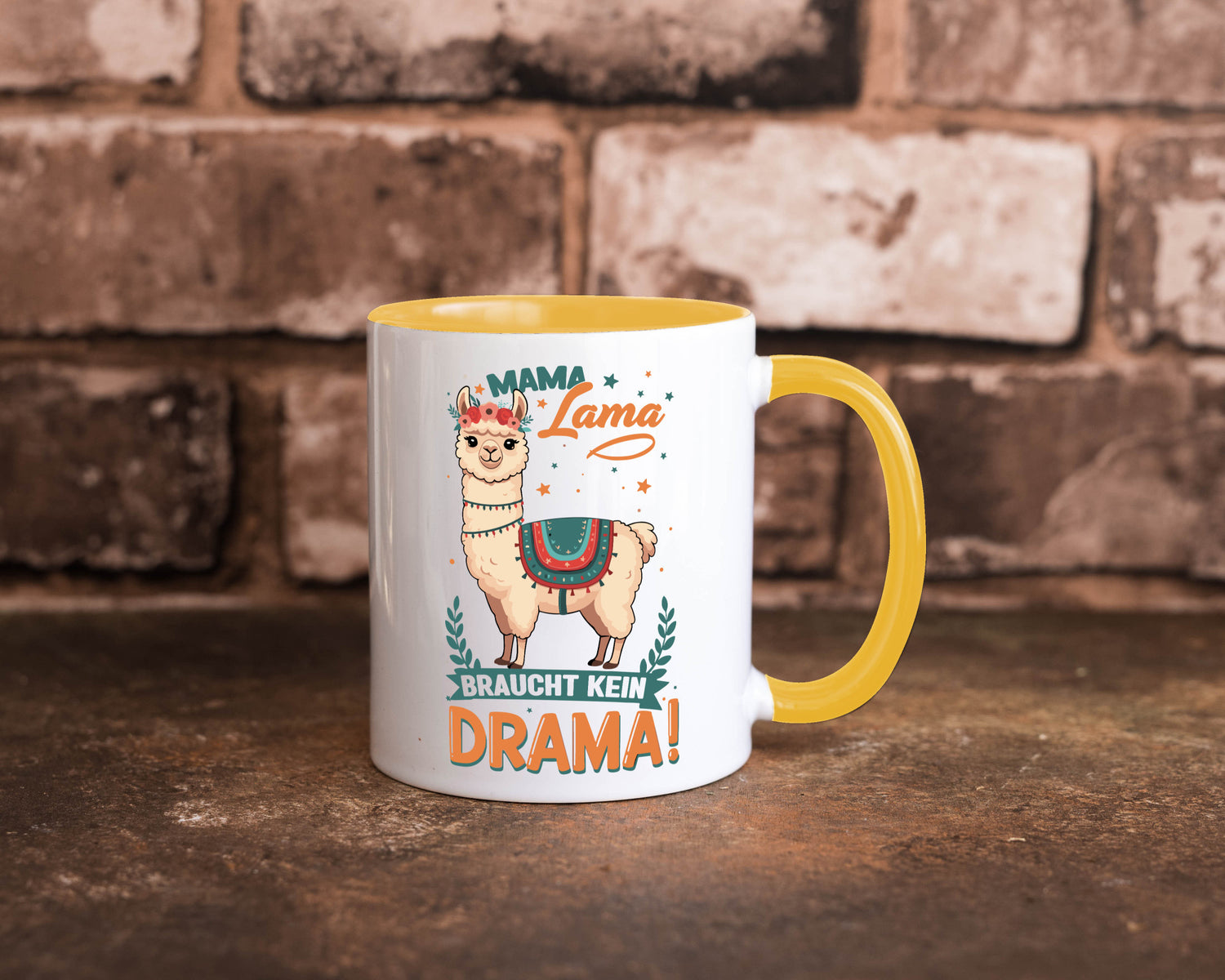 Mama Lama braucht kein Drama | Muttertag Humor Familie Geschenkidee Tasse
