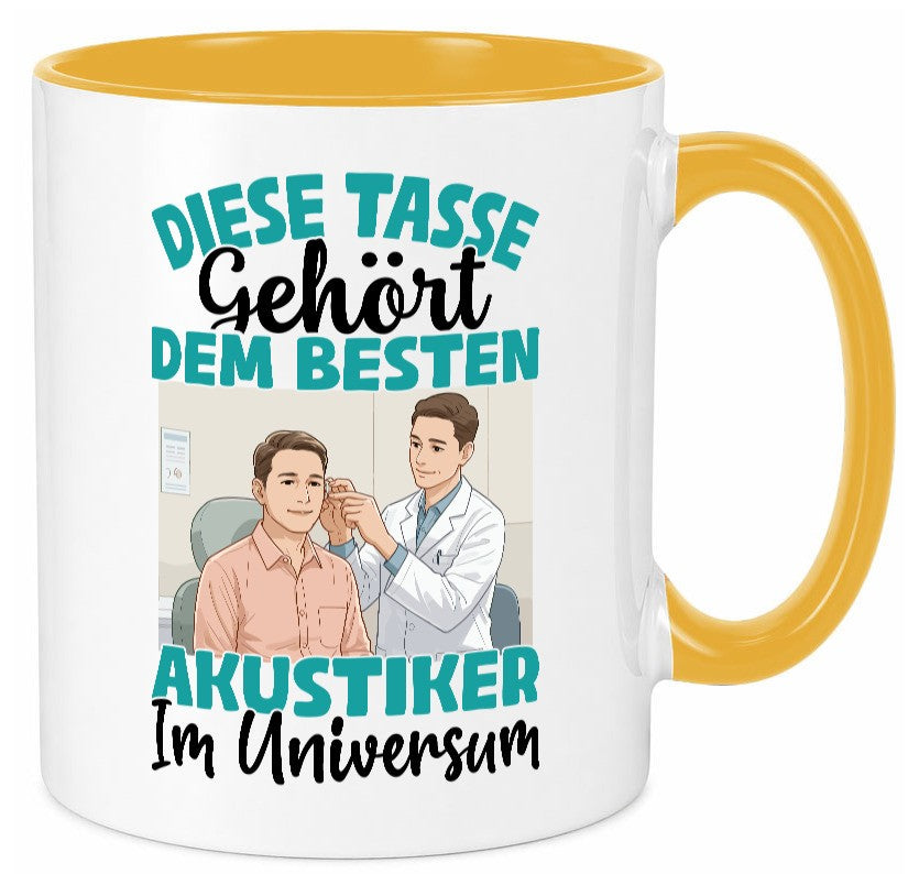 Im Universum: Akustiker | Akustik Hörgeräteakustik Geschenk Humor Geschenkidee Tasse