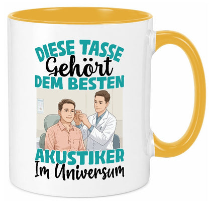 Im Universum: Akustiker | Akustik Hörgeräteakustik Geschenk Humor Geschenkidee Tasse
