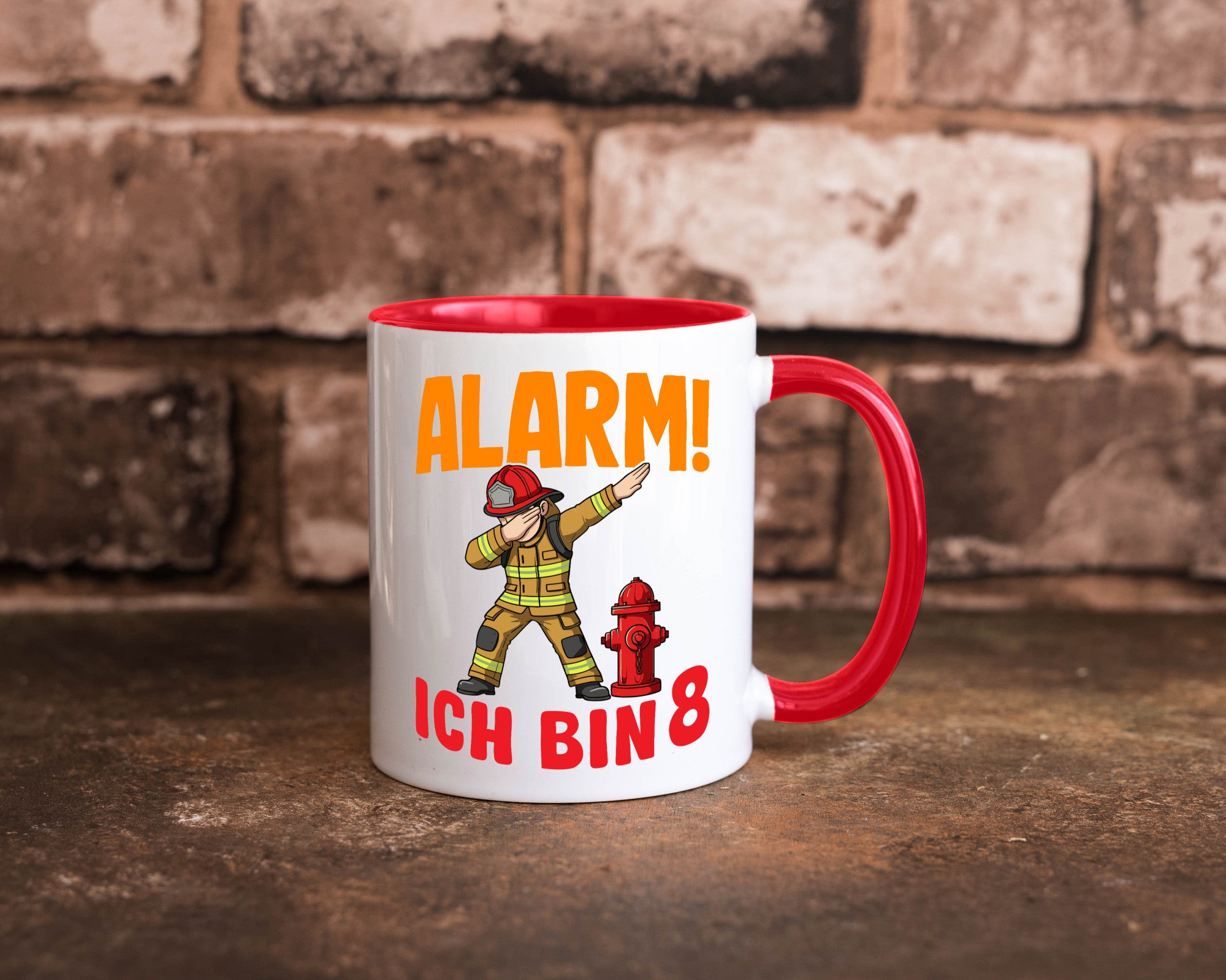 8. Geburtstag | 8 Jahre Feuerwehr Junge lustig Geschenkidee Geschenk Tasse