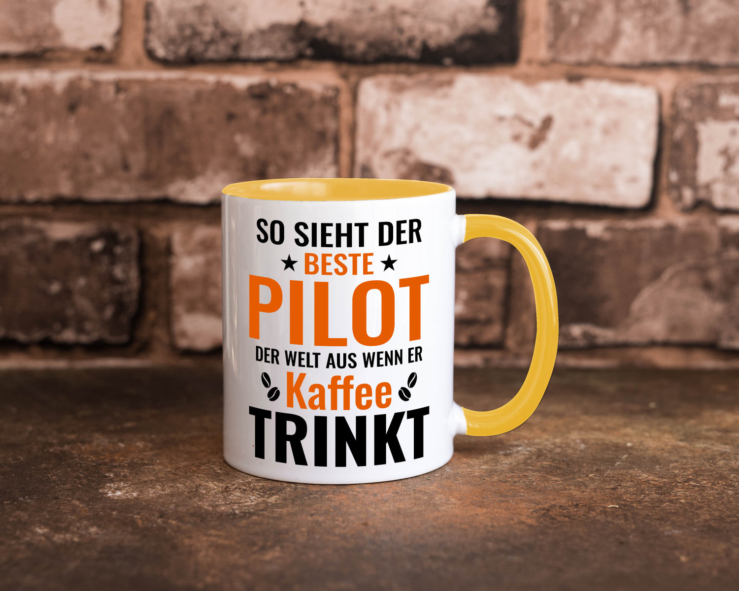 Kaffee trinkt: Pilot | Flugzeug Piloten lustiger Spruch Geschenk Humor