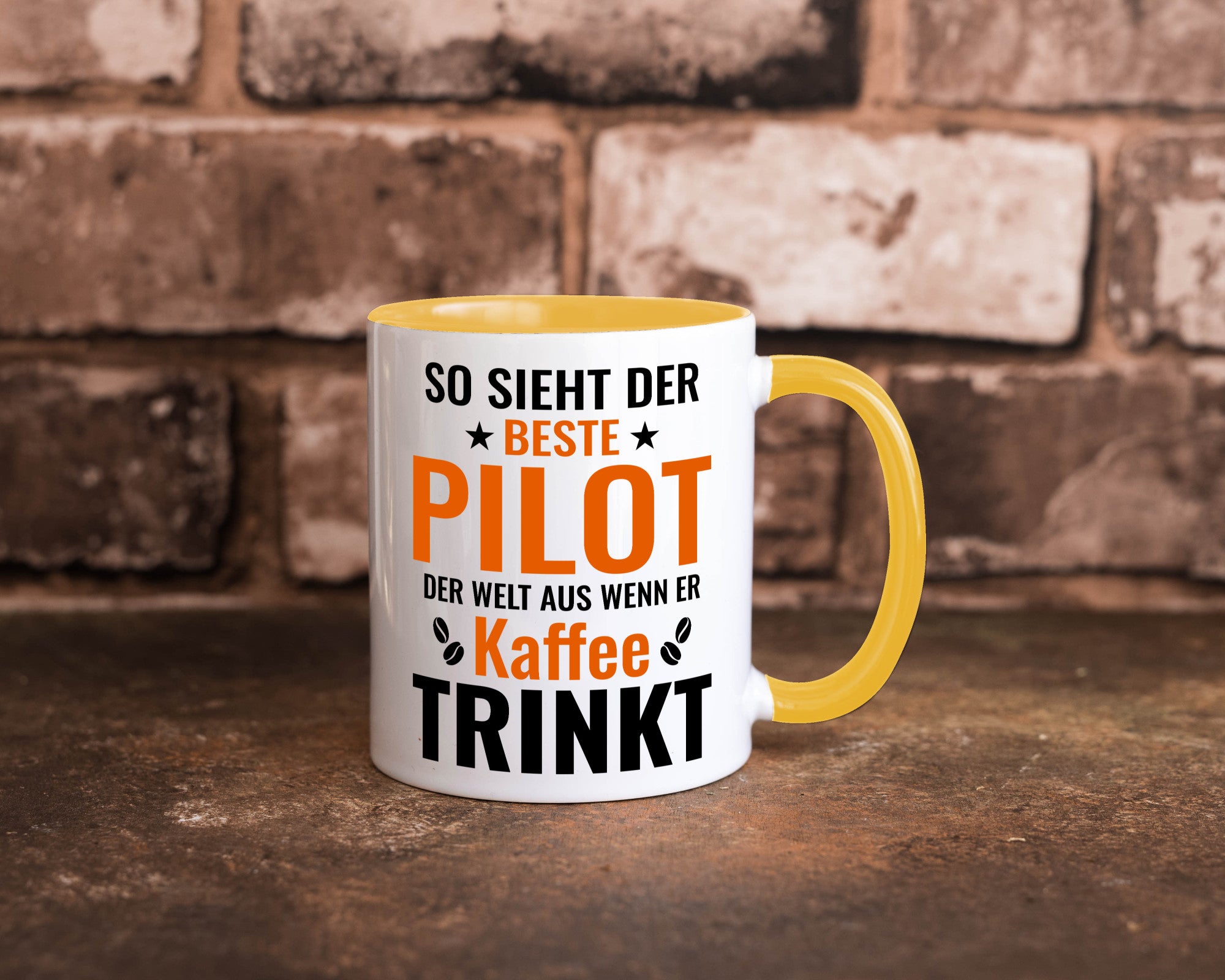 Kaffee trinkt: Pilot | Flugzeug Piloten lustiger Spruch Geschenk Humor