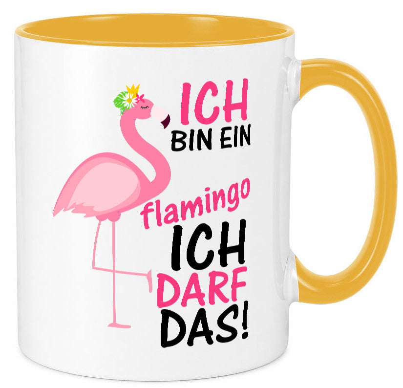 Ich bin ein Flamingo | Tier-Comic lustiger Spruch Blume Geschenk Tierliebhaber Tasse