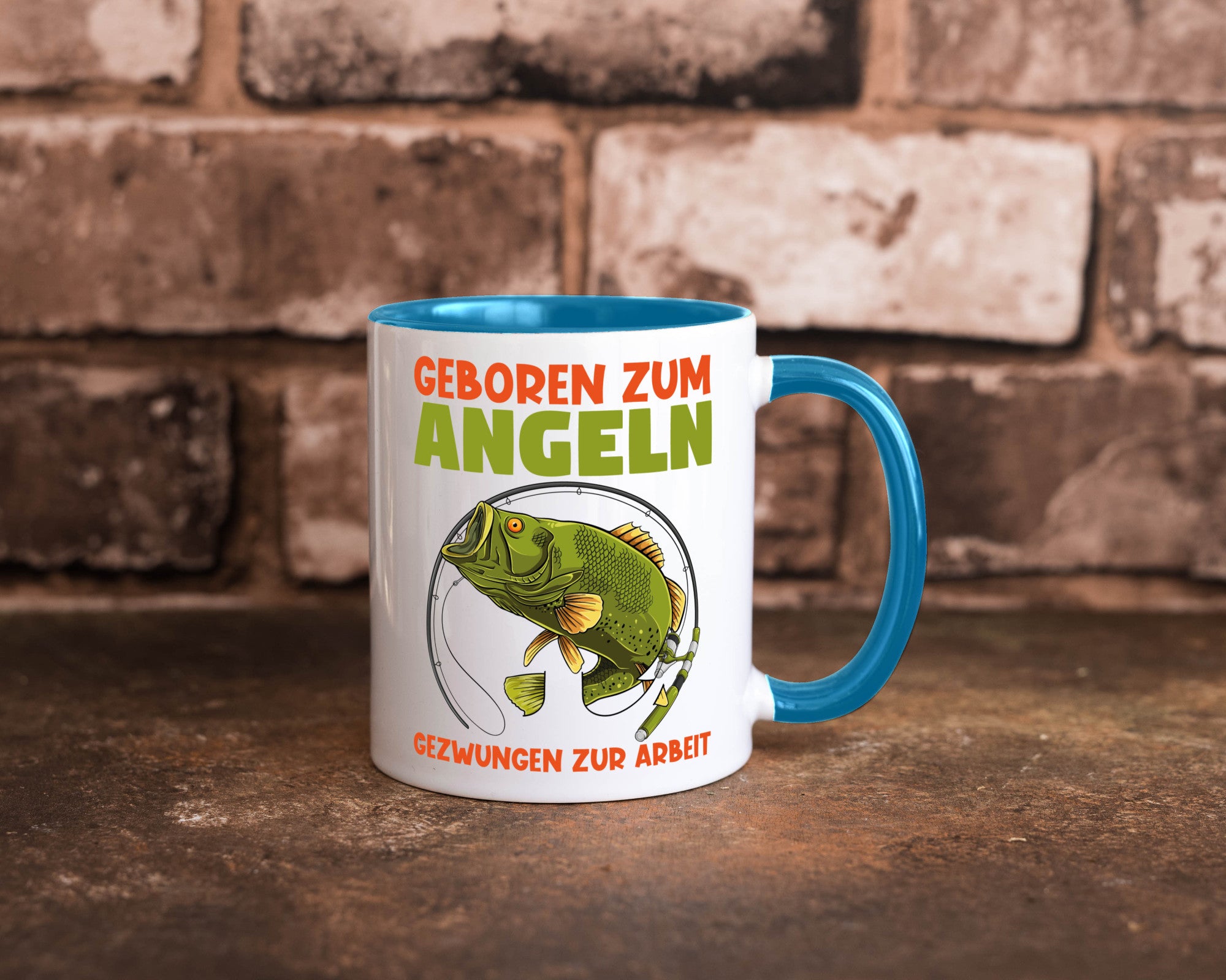 Geboren zum Angeln | Angler Tasse Fischer Spruch Humor Geschenkidee