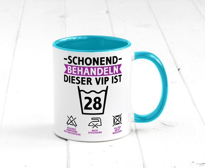 28 Geburtstag | schonend behandeln Jahre Humor Geschenkidee Tasse
