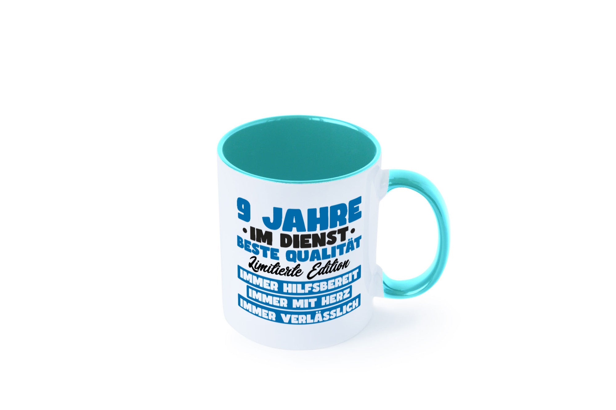 9 Jahre im Dienst | Jubiläum Arbeit v7 lustig Kollegen Büro Geschenk Tasse
