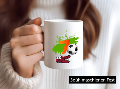 7. Geburtstag | Jungen Fußball Fußballspieler Geschenkidee Humor Tasse